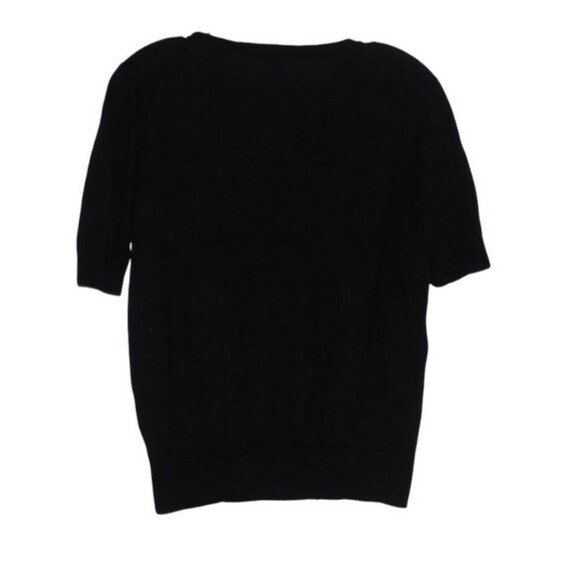 Ann Taylor Women's Short Sleeve Button Front Black Cardigan Sweater PM - Picture 3 of 4